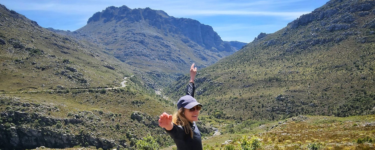 Woman enjoying the hike