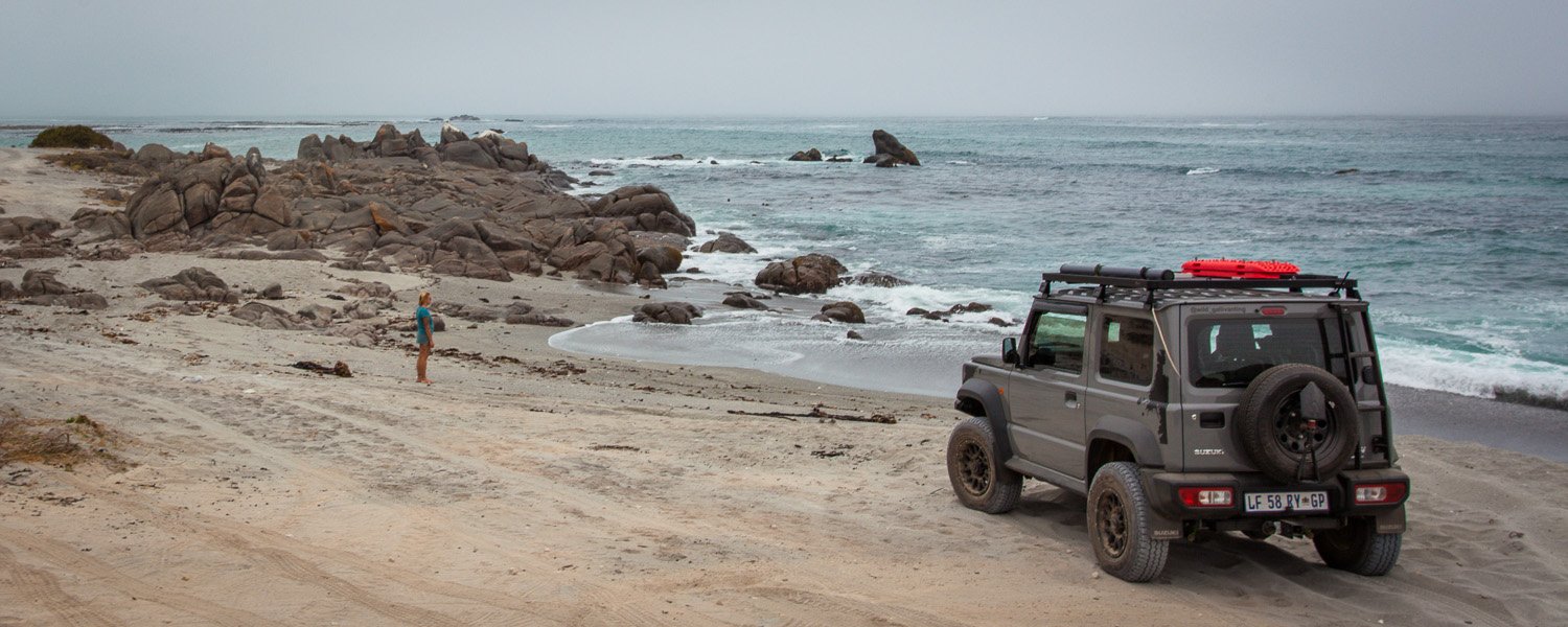Exploring the beach at Trekoskraal